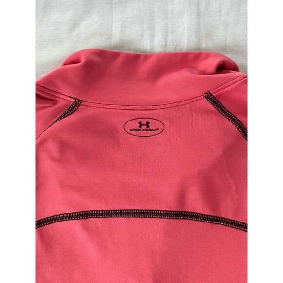 Women's Under Armour Semi Fitted 3/4 Zip Pink Pull Over Size Large, Cold Gear - Picture 6 of 6